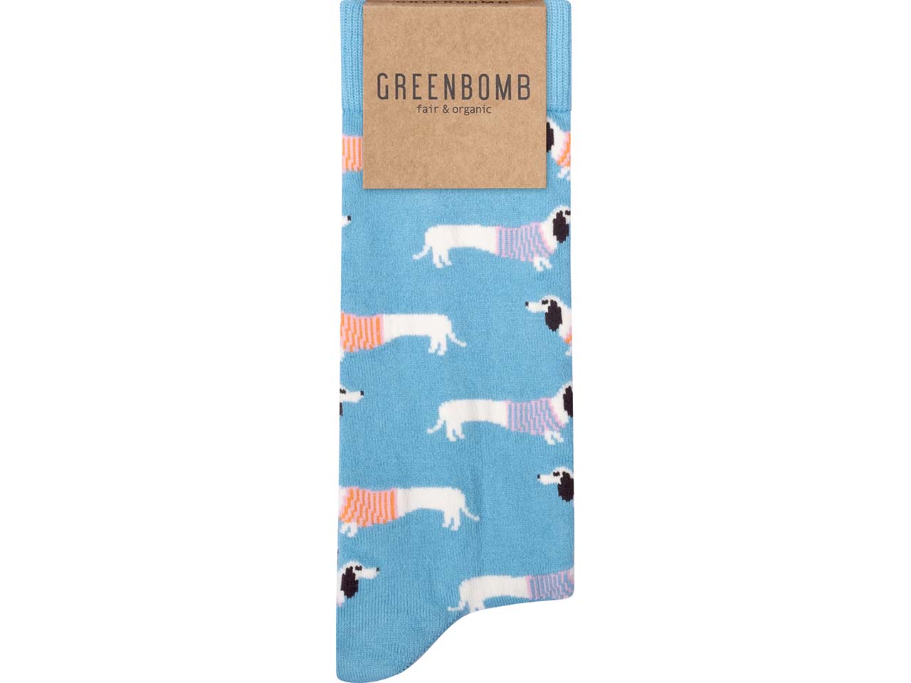 GREENBOMB Bio-Socken 'Dachshund', hellblau mix, Gr. 37/40