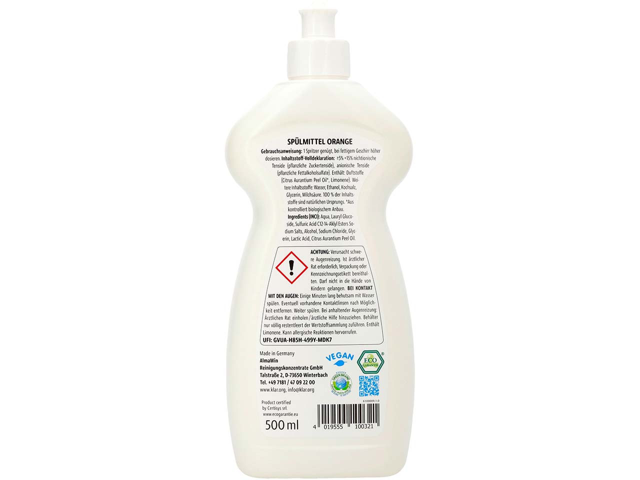 Klar Spülmittel "Orange", 500 ml