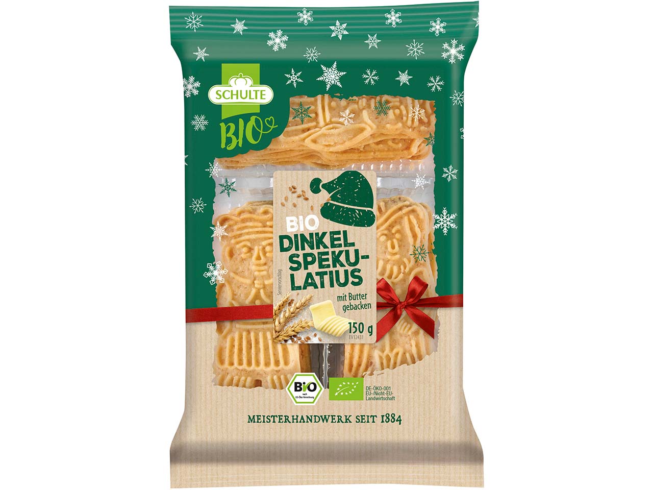SCHULTE Bio-Dinkelspekulatius mit Butter gebacken, 150 g