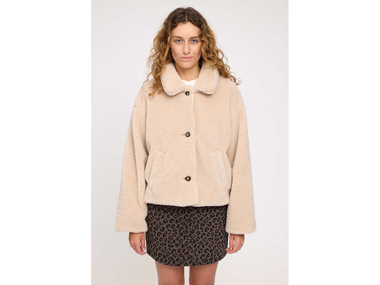 MAZINE Damen-Winterjacke 'Faux-Fur' mit Knöpfen, natural, Gr. L
