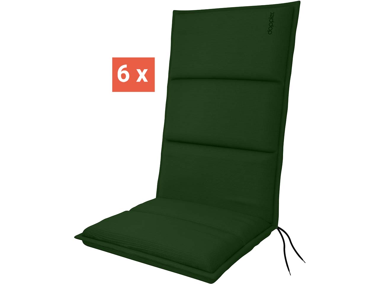 doppler Auflage "CITY" für Hochlehner, 6er-Pack, 119x48x6 cm, Polyester, moosgrün