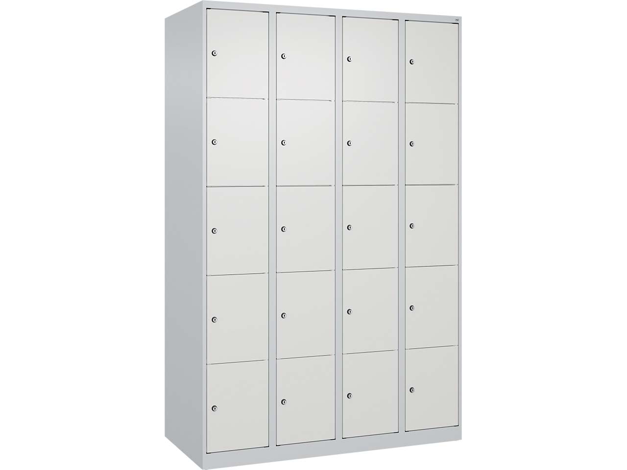 C+P Schließfachschrank Classic PLUS, 20 Fächer, 1850x1200x500mm, Lichtgrau/Verkehrsweiß