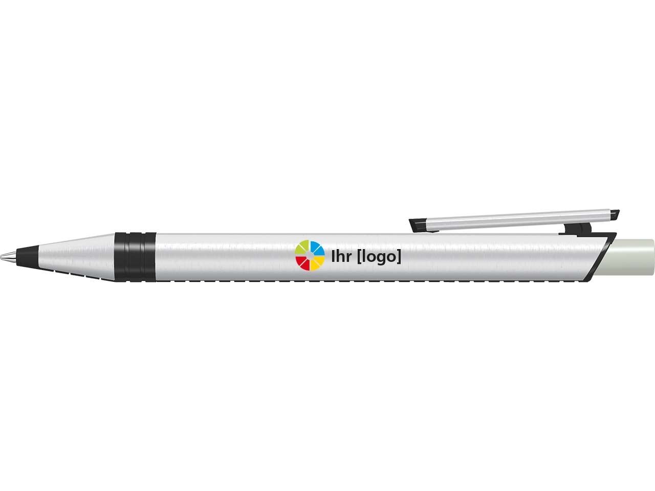 uma Kugelschreiber "recycelt PET PEN ALUMA" mit farbigem Drücker, grau