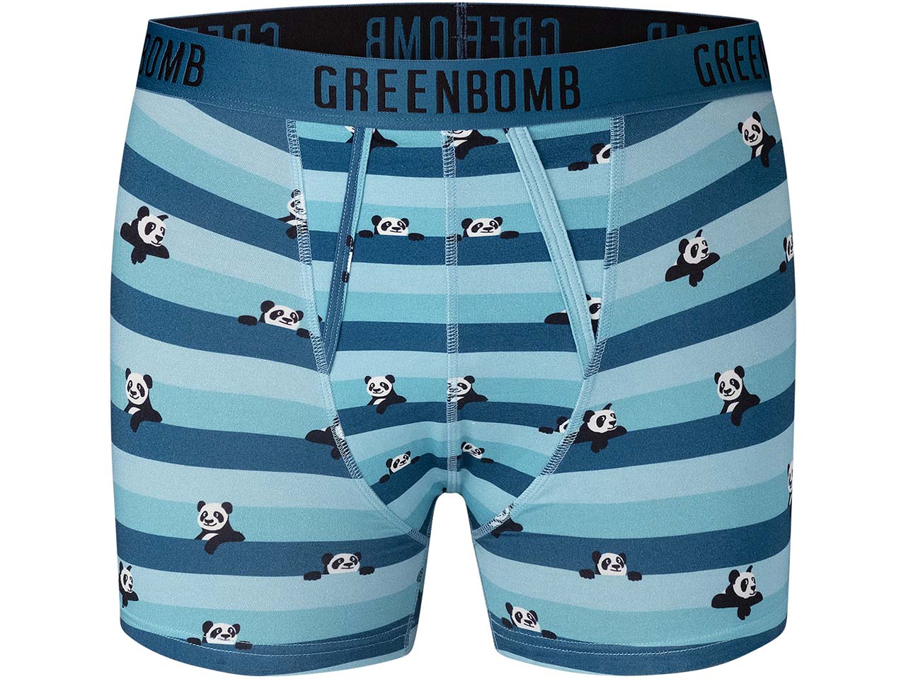 GREENBOMB Bio-Herren-Boxershort "Panda Stripes 2", mix, Gr. L