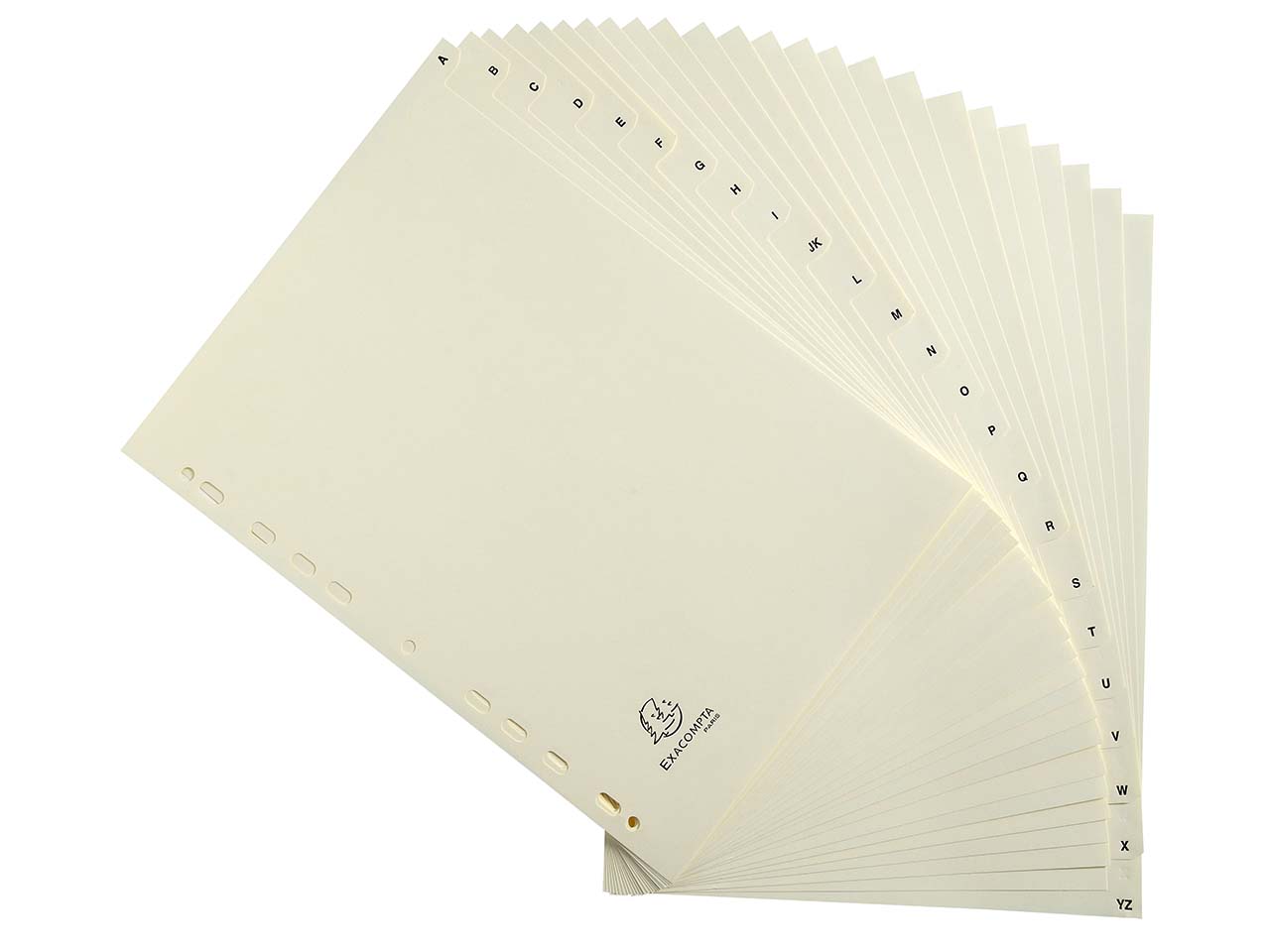 10 Exacompta Register, 24 Taben A-Z, 155 g/m², DIN A4, elfenbein