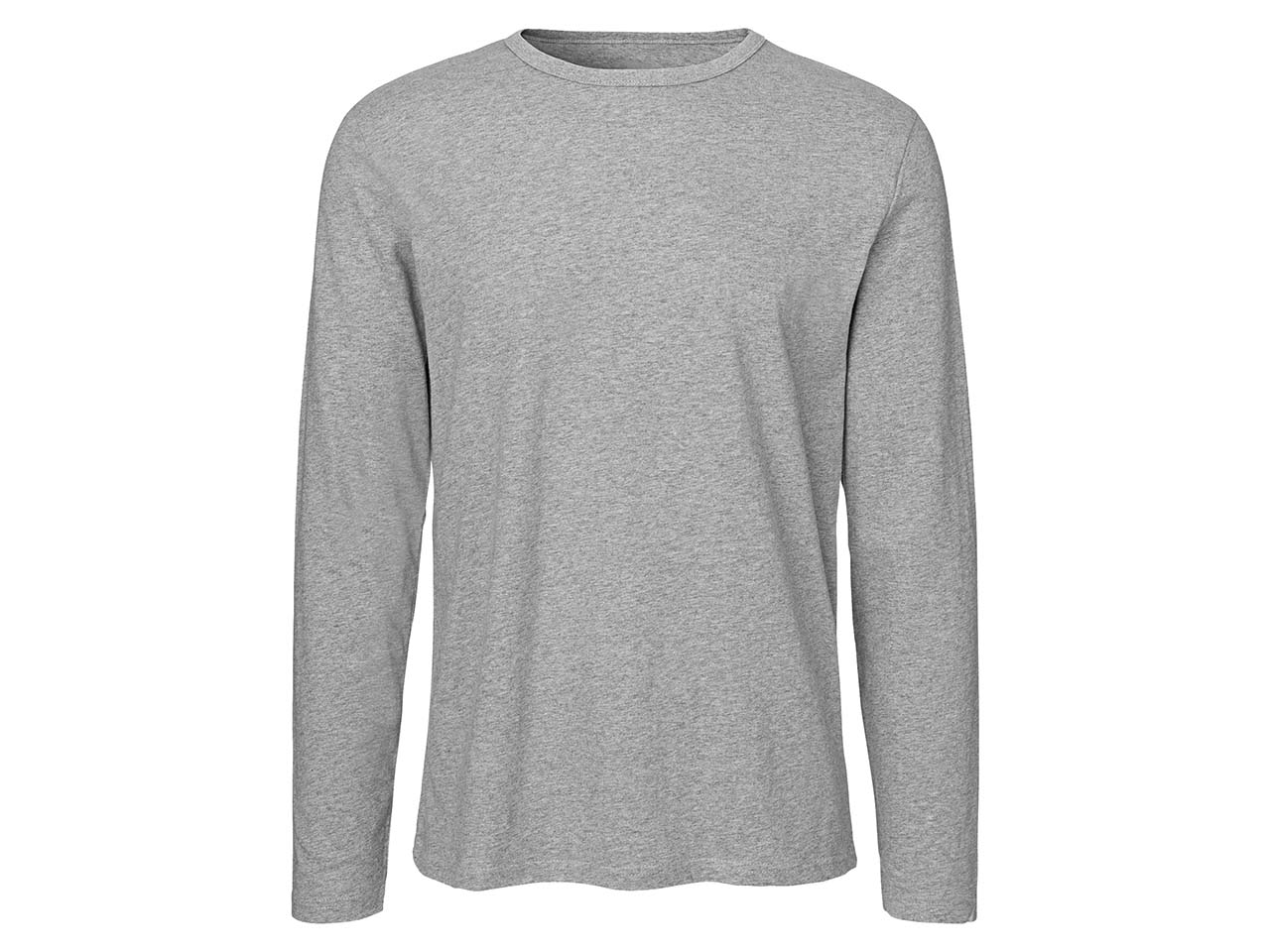 Neutral Bio-Herren-Langarmshirt mit Rundhalsaussschnitt grau, Gr. M