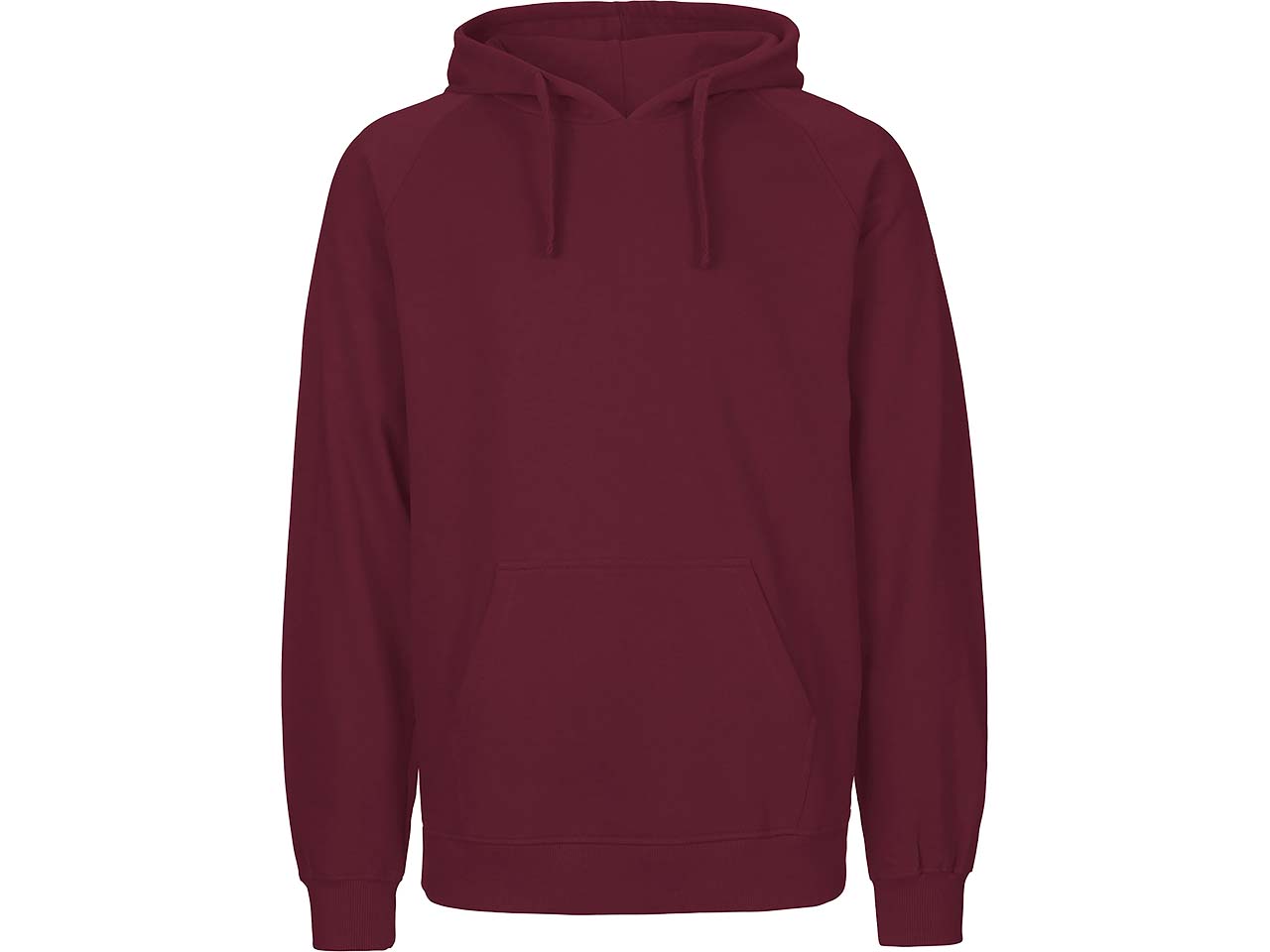Neutral Bio-Unisex-Hoodie 'Tiger Cotton' mit gebürstetem Fleece, bordeaux, Gr. M