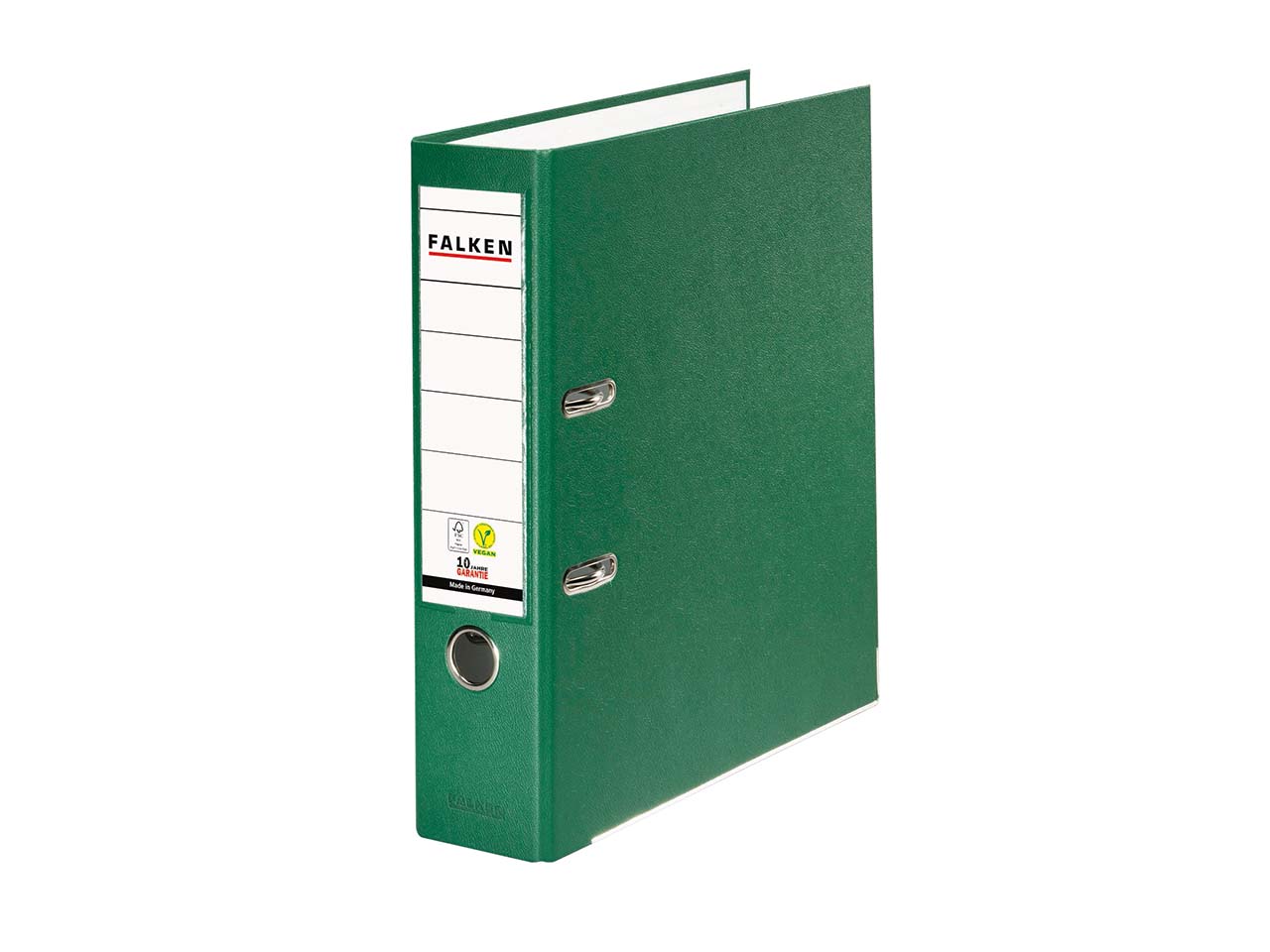 20 Falken Ordner "Vegan", mit Einsteckschild, 230 g/m², DIN A4, RB 80 mm, grün