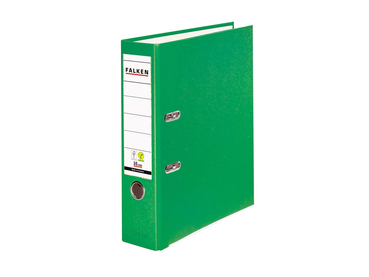 20 Falken Ordner "Vegan", mit Einsteckschild, 240 g/m², DIN A4, RB 80 mm, hellgrün