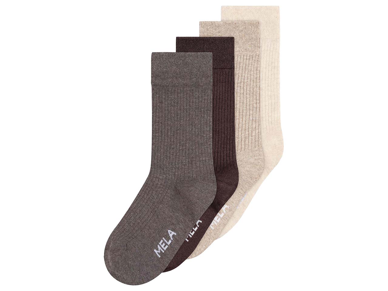 MELA 4er-Pack Bio-Socken 'Ripped', mix earthy tones, Gr. 35/38