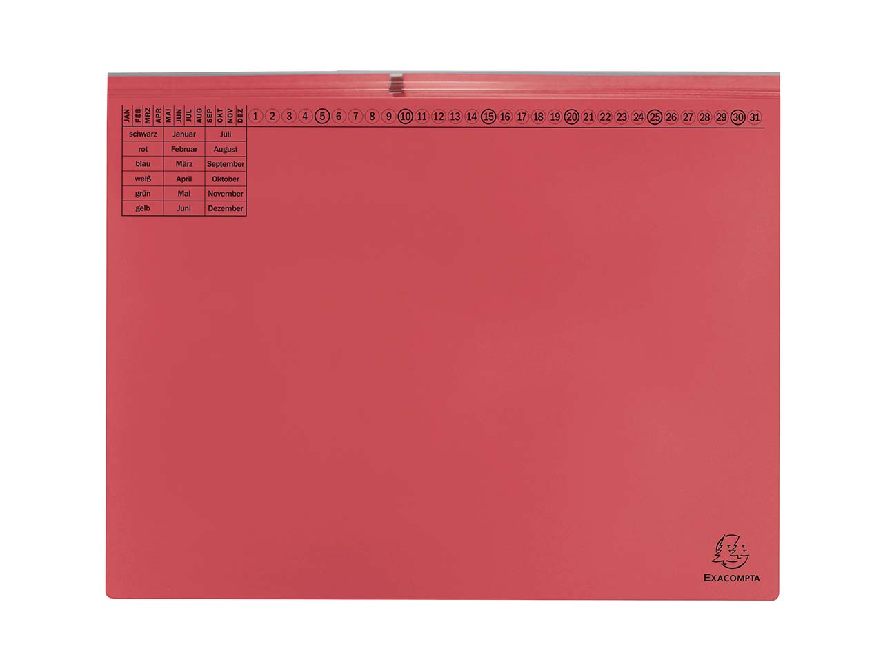 25 Exacompta Hängehefter "Exaflex Premium", mit 2 Abheftvor. für Linksheftung, rot