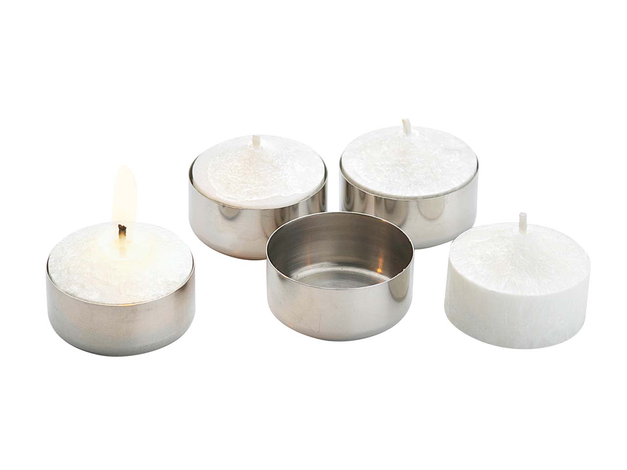4 Teelicht-Hüllen Edelstahl
