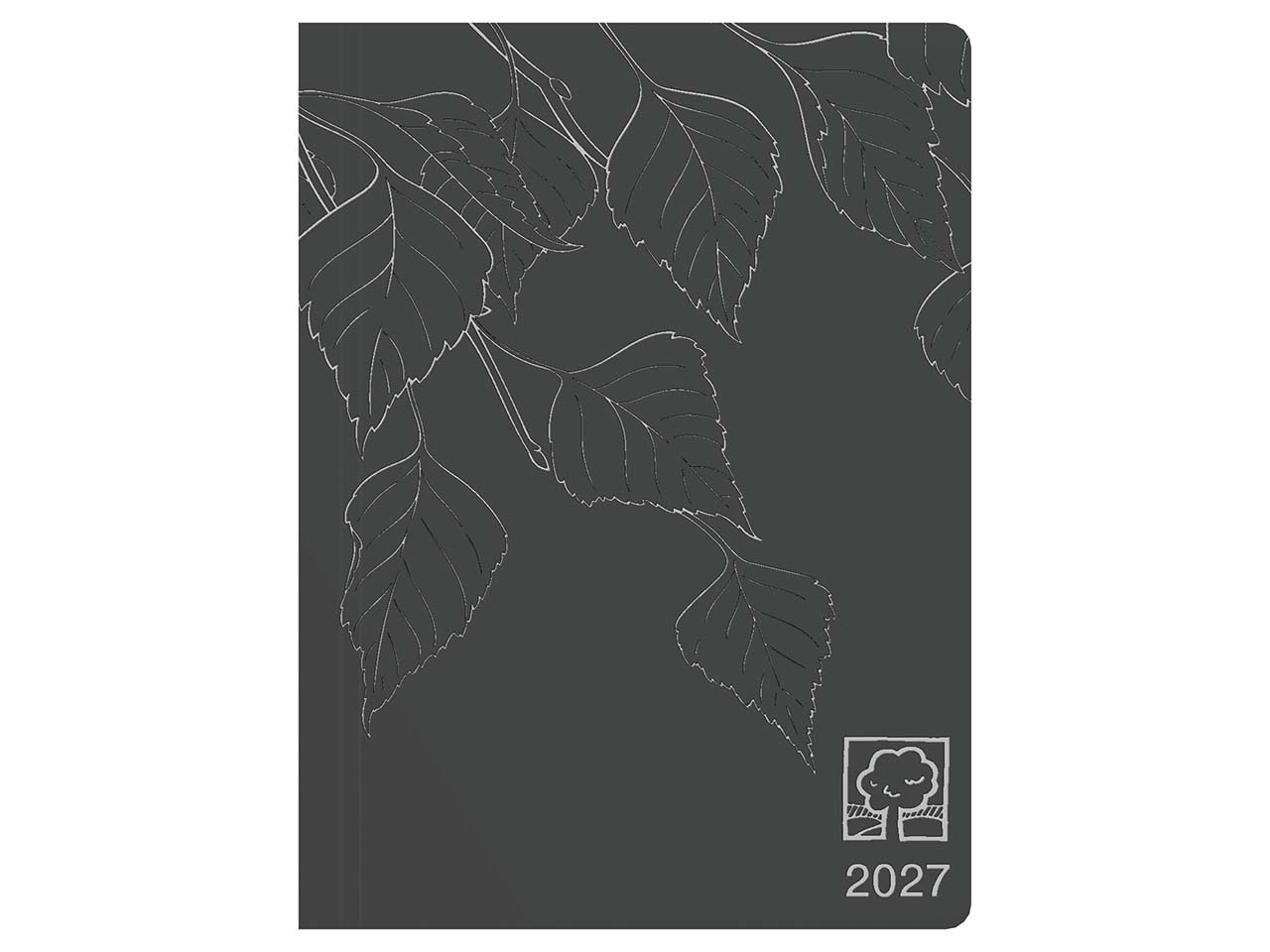 Zettler Taschenkalender aus Recyclingpapier, 2027 anthrazit