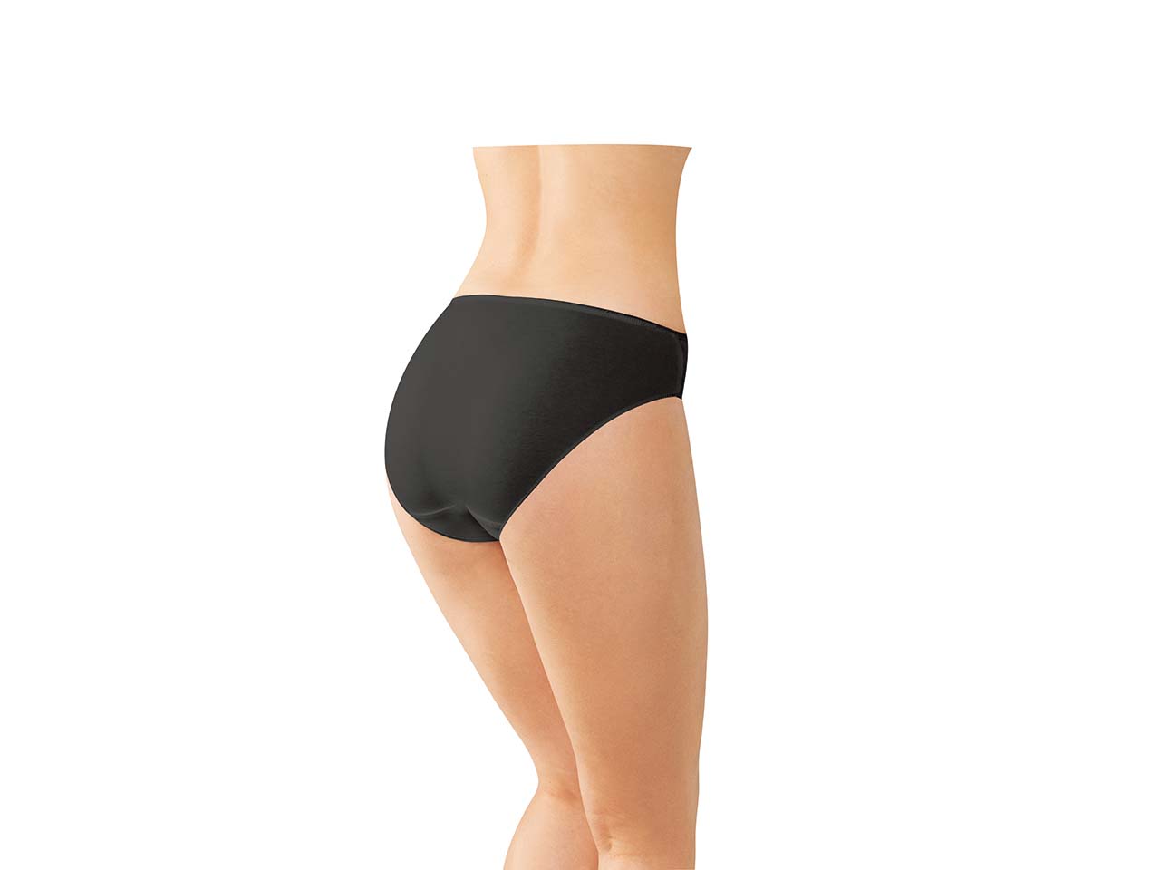 memo Damen-Slips aus Bio-Baumwolle, 2er Pack, schwarz, Gr. L