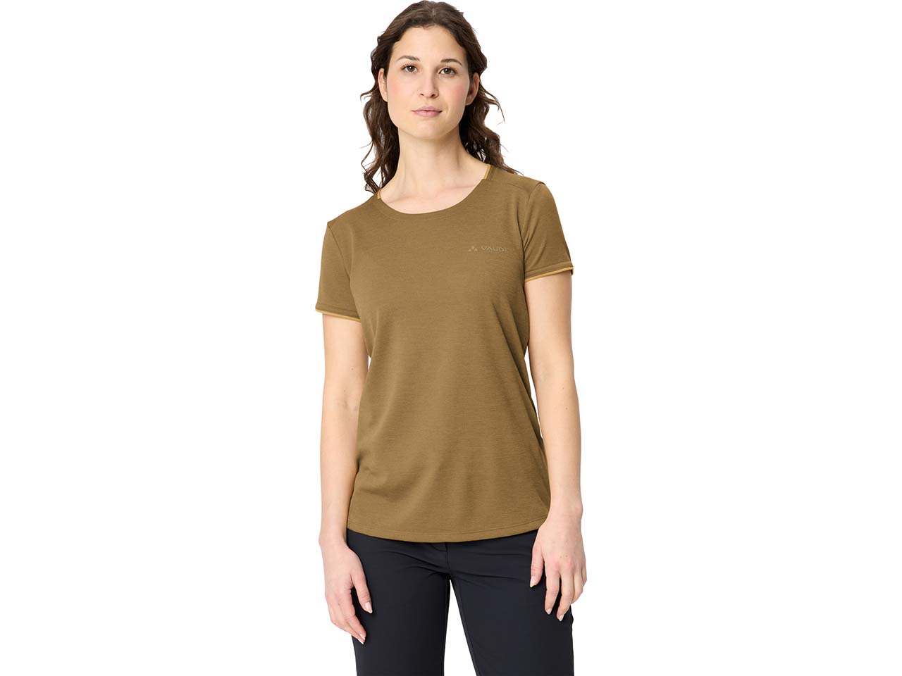 VAUDE Damen-T-Shirt "Essential" mit Rundhalsausschnitt, peanut butter, Gr. 42