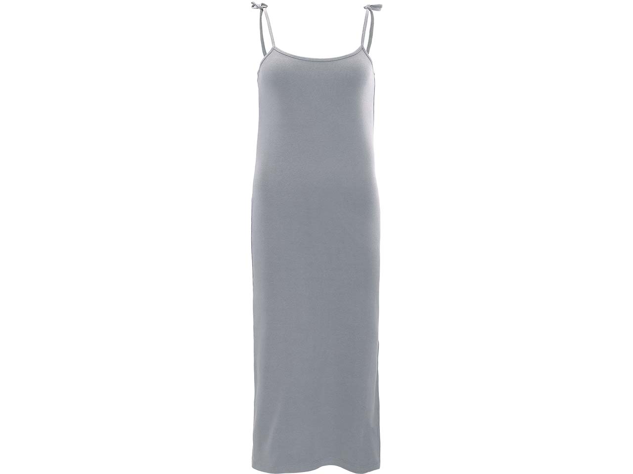 trueStory Bio-Damen-Midi-Kleid 'FRAYA' mit Bindeträgern, stone grey, Gr. L