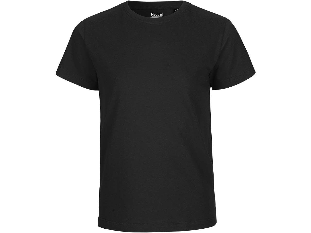Neutral Bio-Kinder-T-Shirt mit Rundhalsausschnitt, black, Gr. 152/158
