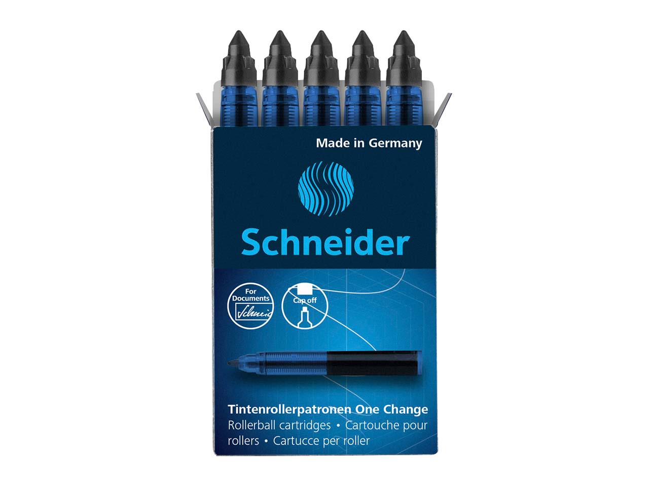 5 Schneider Ersatzpatronen für Tintenroller 'One Change' schwarz