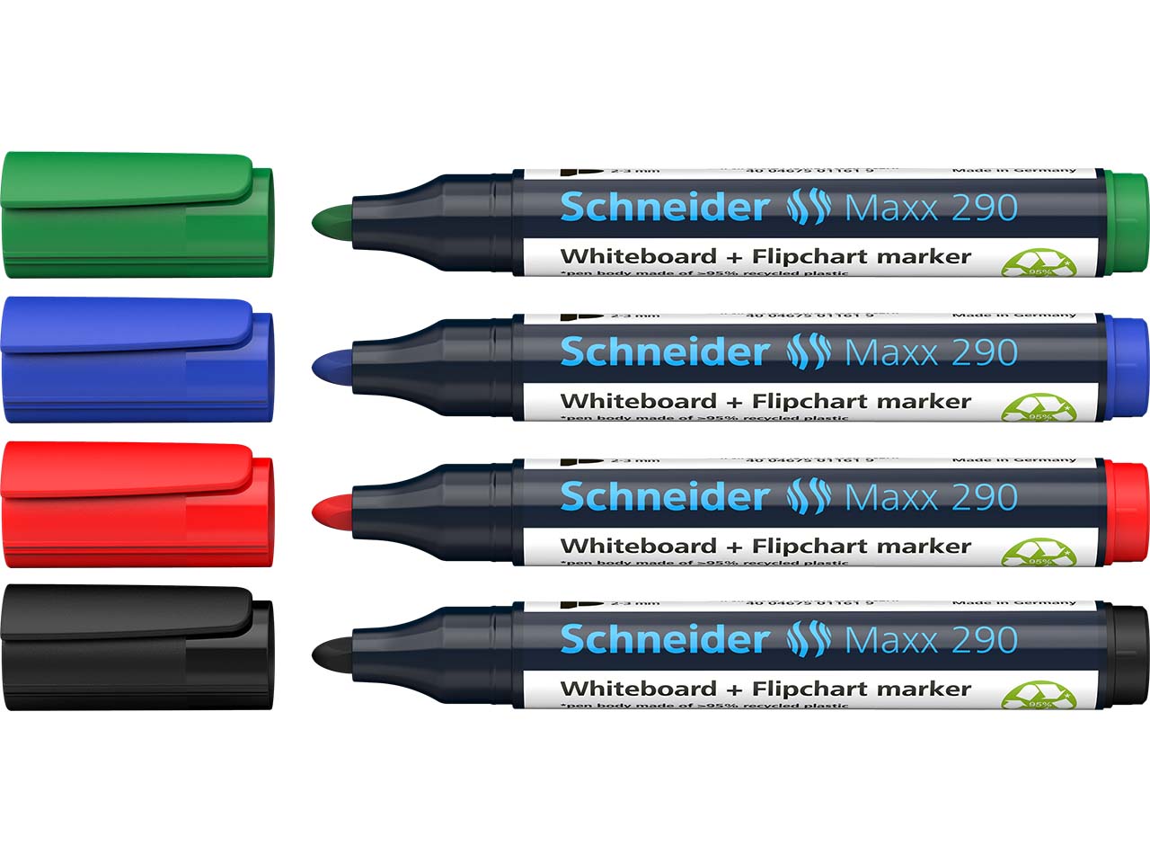 Schneider 4er-Pack Whiteboardmarker "Maxx 290" 3+1 Gratis, sortiert