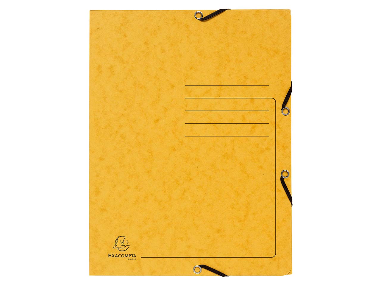25 Exacompta Sammelmappen, Colorspan-Karton, 355 g/m², DIN A4, Gummizug, 3 Klappen, gelb
