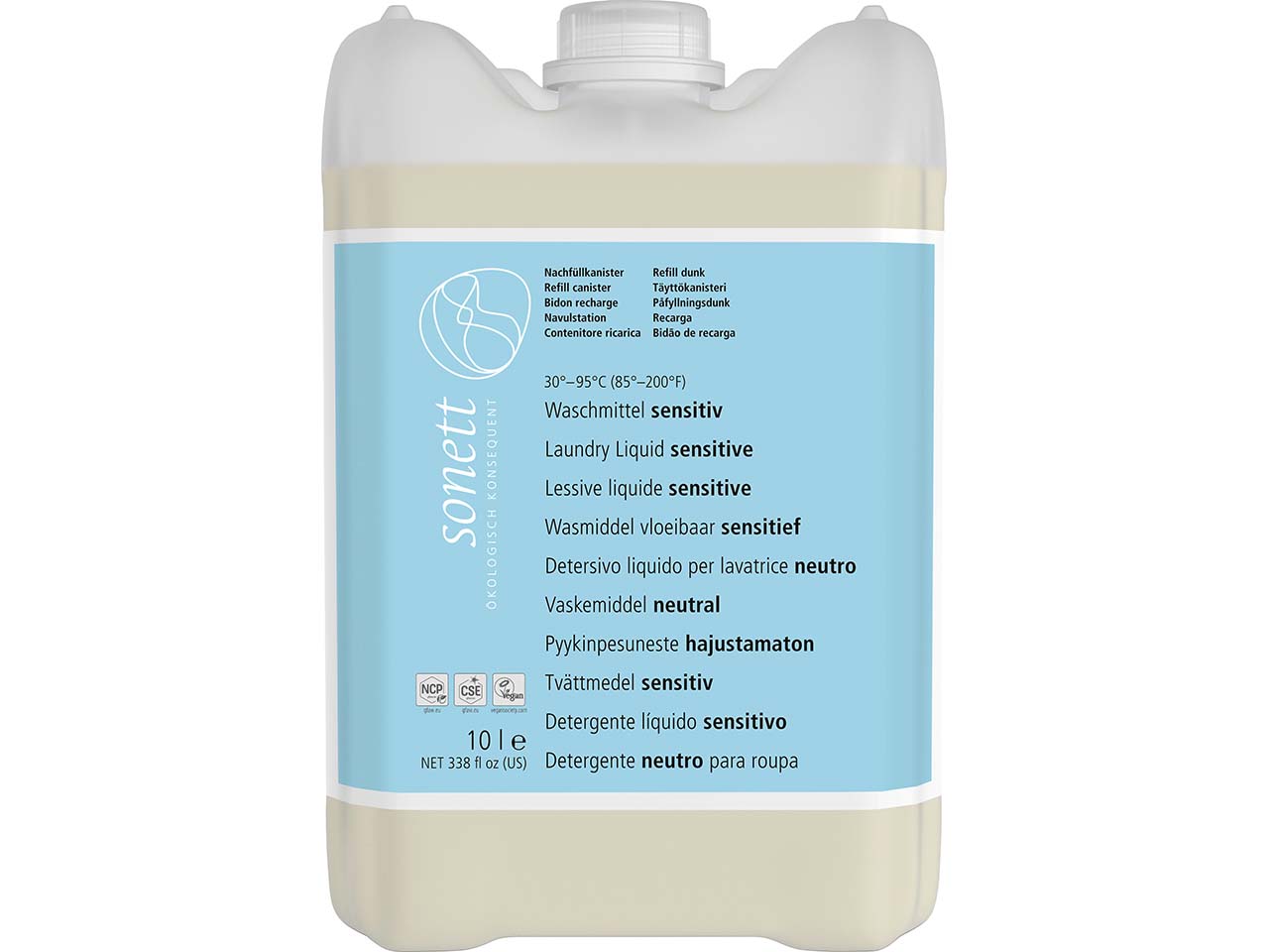Sonett Flüssigwaschmittel "Sensitiv", Nachfüllung, 10 l