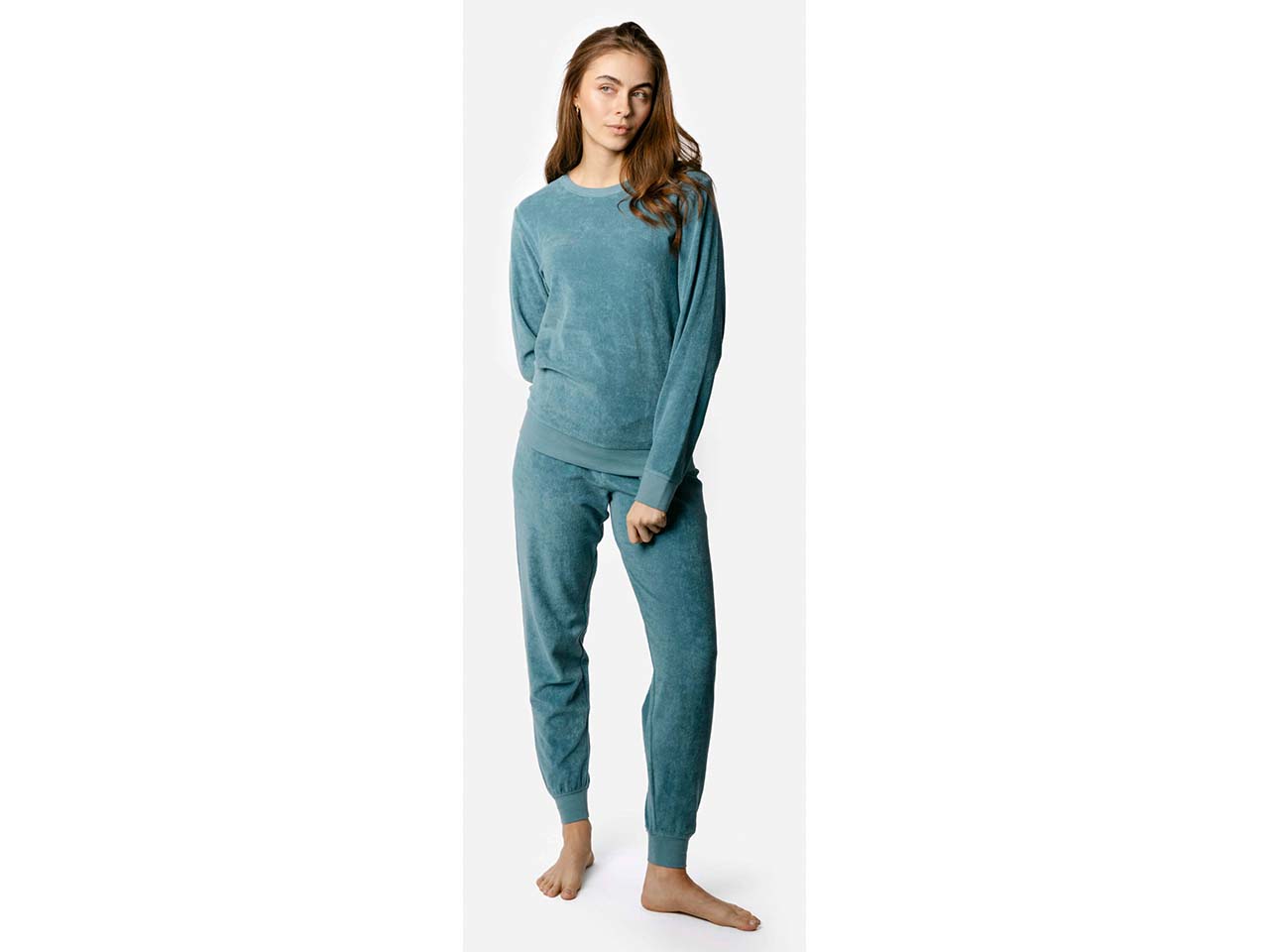 Living Crafts Bio-Damen-Frottee-Schlafanzug 'BONNIE', harbour blue, Gr. XL
