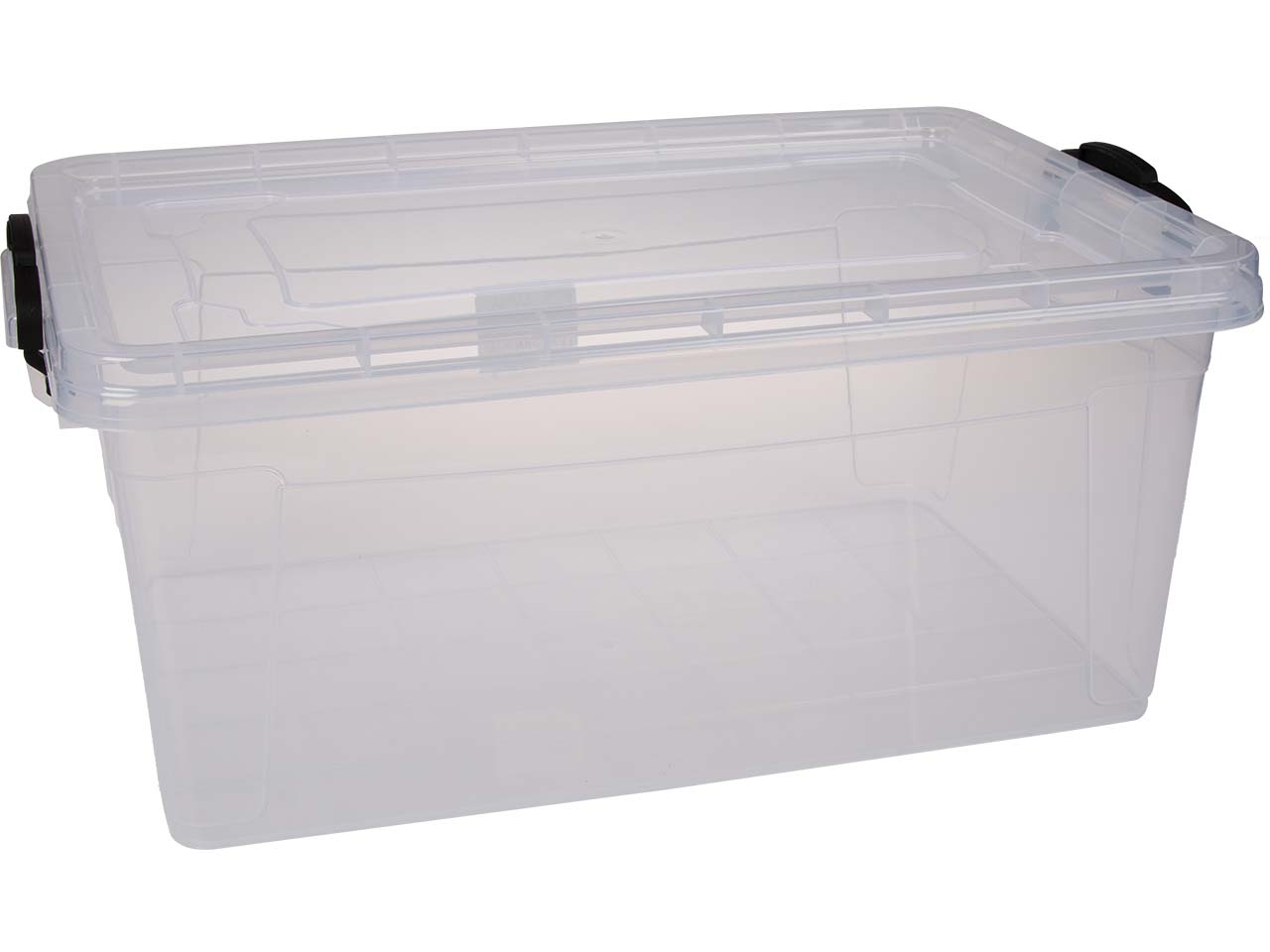 Aufbewahrungsbox "SOFIA" mit Deckel und Tragegriffen, transparent, 22 l