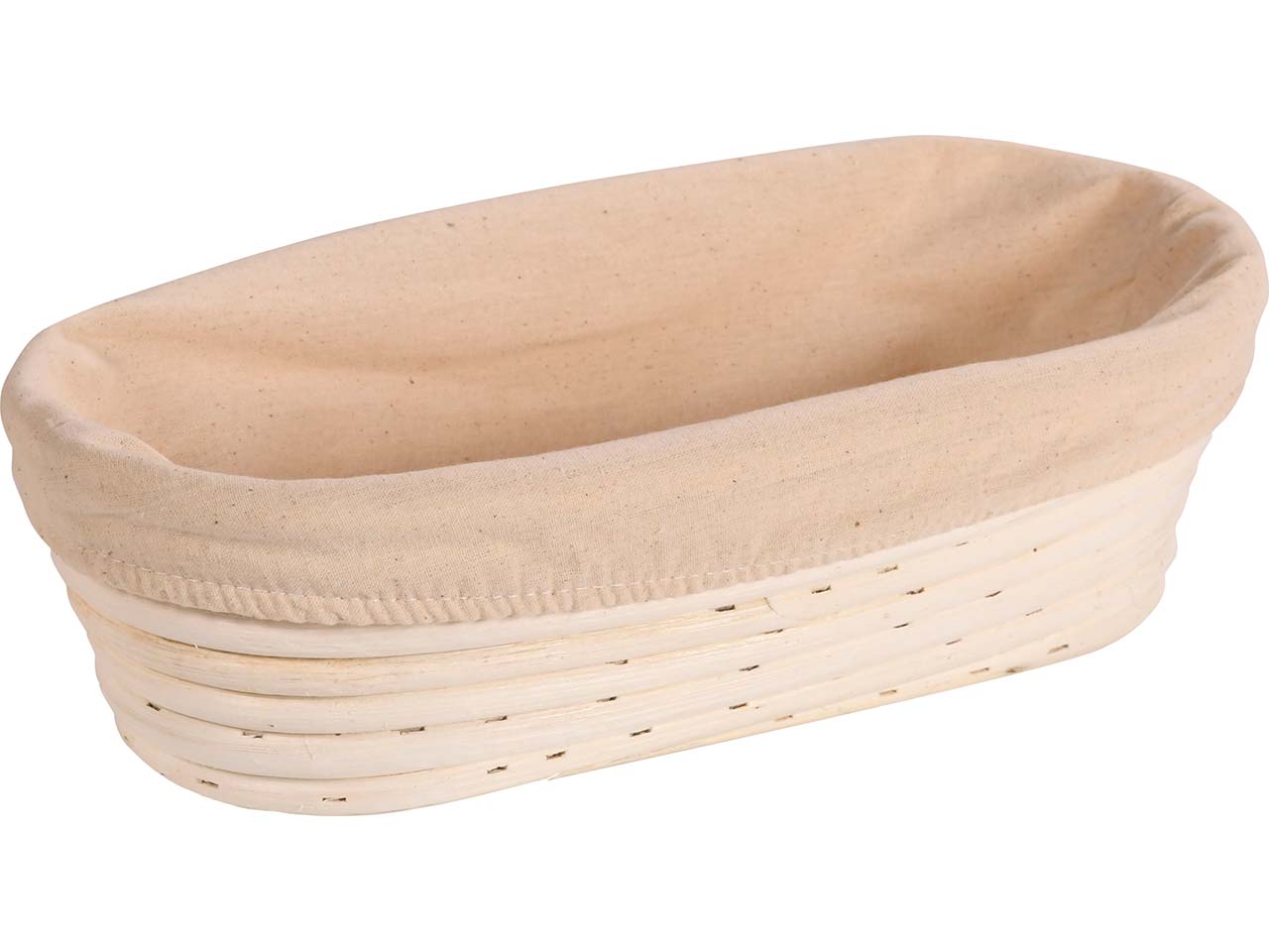 KESPER Gärkörbchen aus Rattan mit herausnehmbarem Textilfutter, oval, 28 x 15 cm