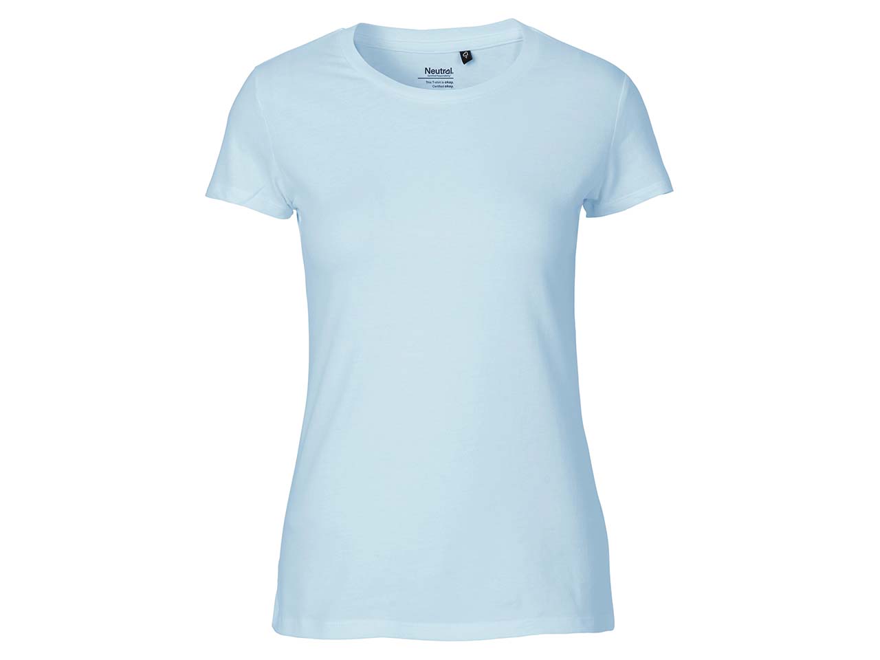 Neutral Bio-Damen-T-Shirt mit Rundhalsausschnitt, light blue, Gr. XS