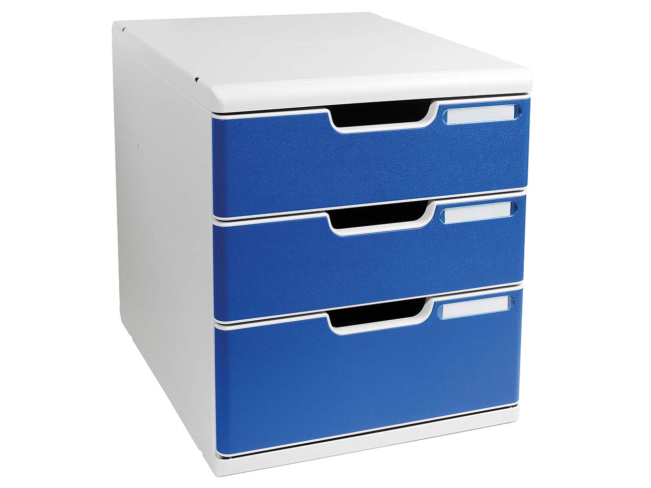 Exacompta Schubladenbox Modulo "Office", DIN A4+, 3 Schubladen geschlossen, blau