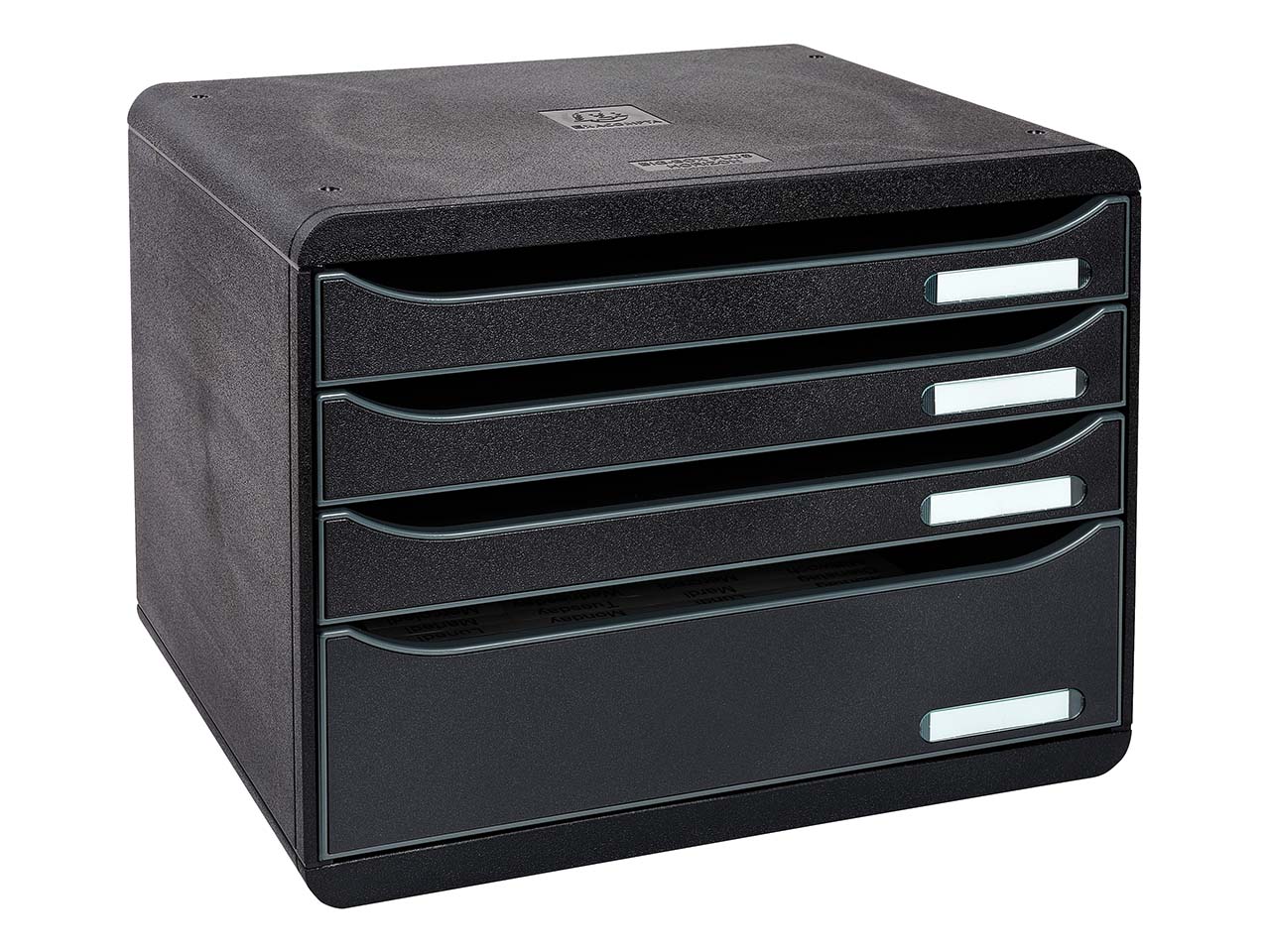 Exacompta Schubladenbox Big Box Plus "ECOBlack", DIN A4+quer, 4 Schubladen, schwarz