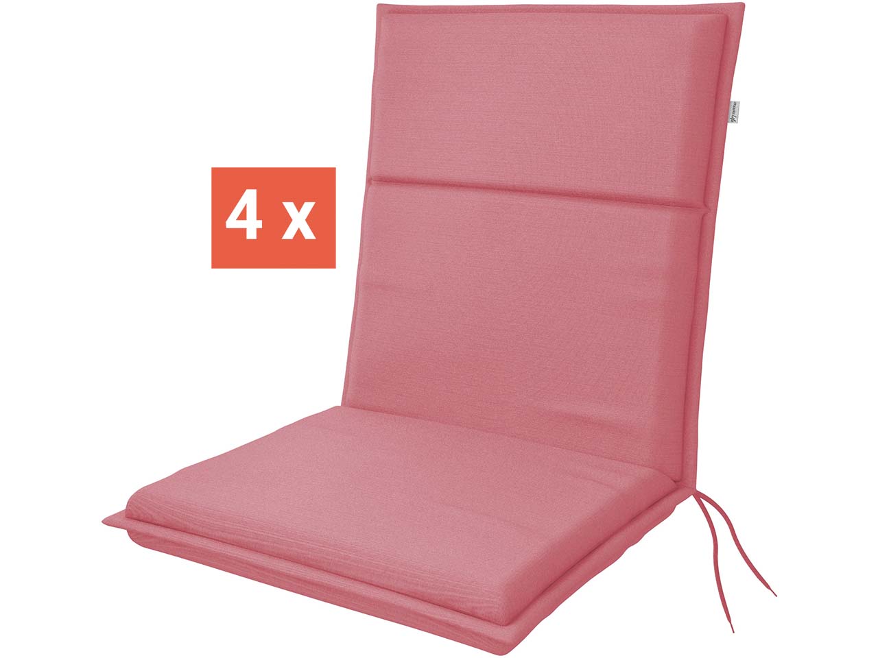doppler Auflage "LIFE" für Niederlehner, 4er-Pack, 100x48x4 cm, Polyester, himbeer