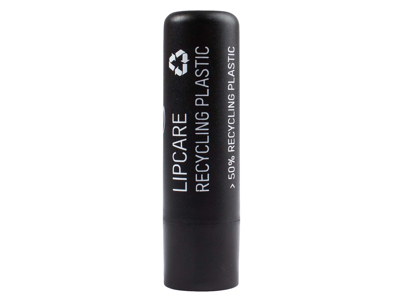 Lippenpflegestift 'Nature' Fair aus Recyclingkunststoff schwarz mit 1- farbigem Aufdruck