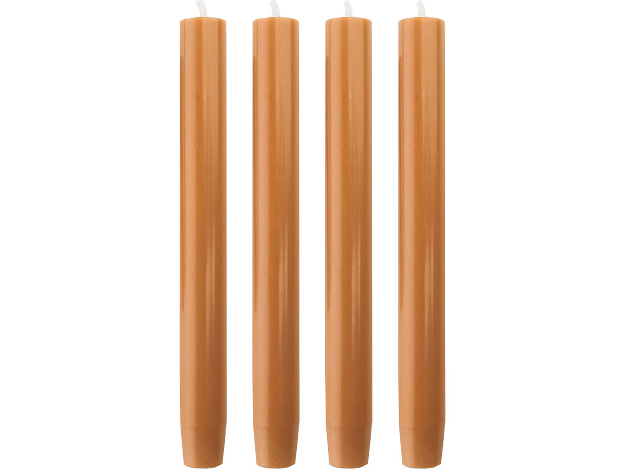 tranquillo 4er-Pack Stabkerzen "GLUMI" aus Stearin, H 20 cm, orange