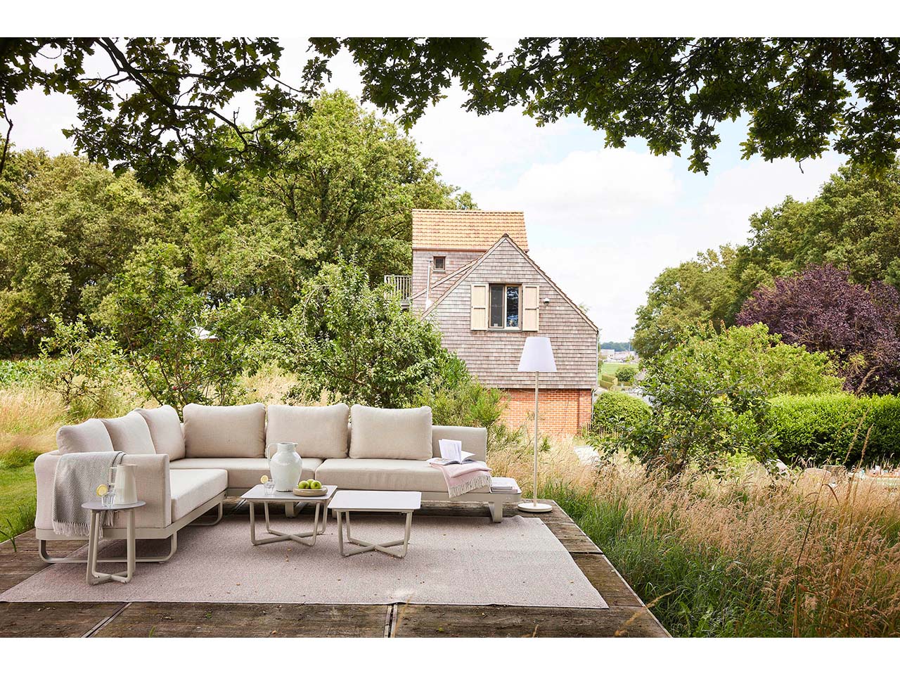Gartenlounge "Fellow" Gestell: Aluminium, Bezug: Polyester, sand