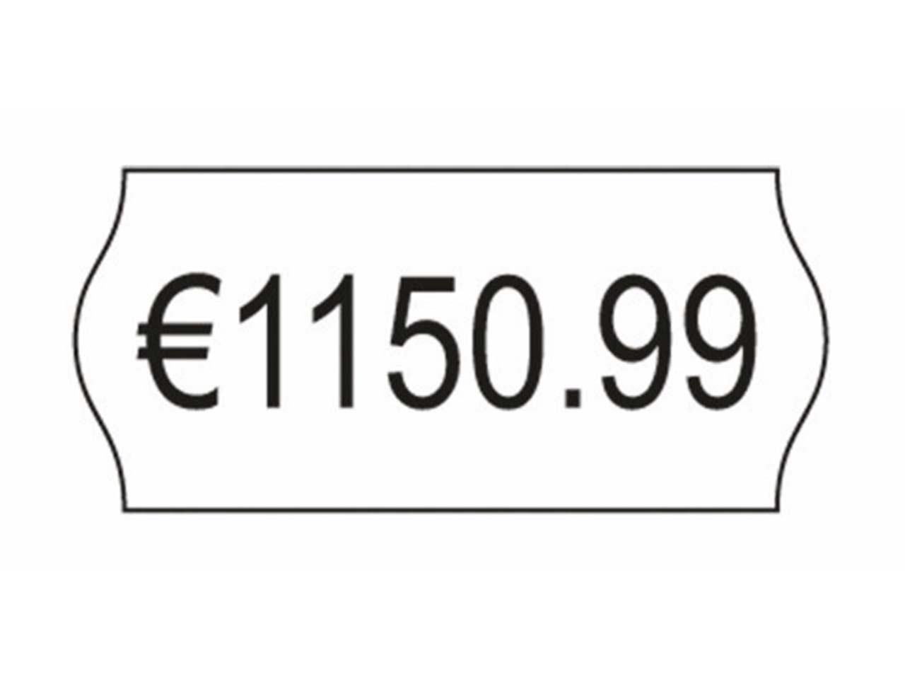 Karton mit 10 Rollen à 1500 Auszeichnungsetiketten 26 x 12 mm weiss