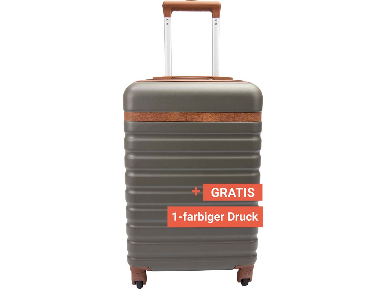 Trolleykoffer aus ABS und recy. PET-Flaschen, inkl. 1c-Gratisdruck, olivgrün