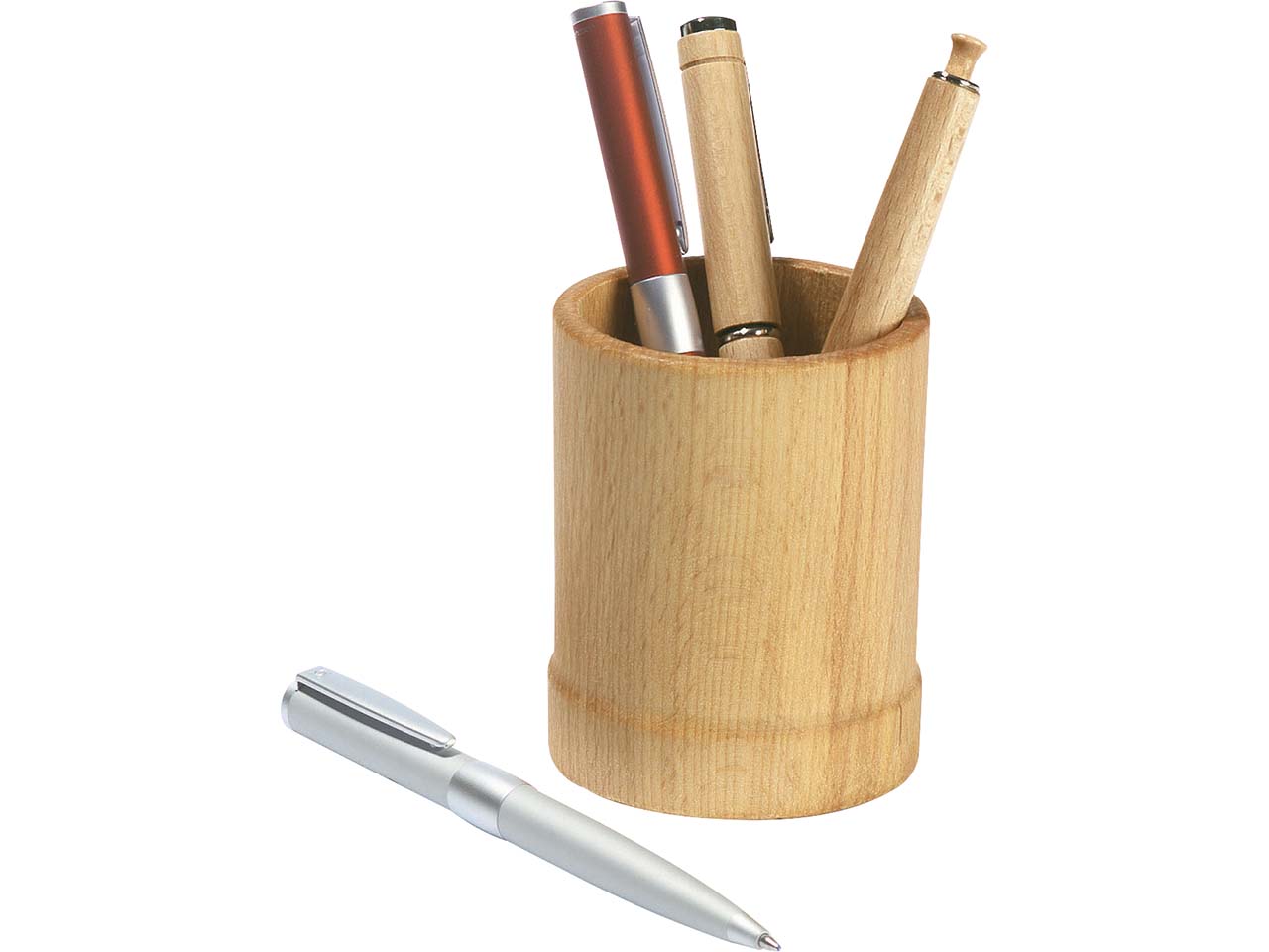 Stiftehalter aus Buchenholz, 9 cm, ⌀ 6,5 cm