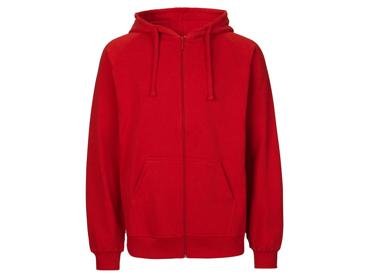 Neutral Bio-Herren-Sweatjacke mit Kapuze rot, Gr. M