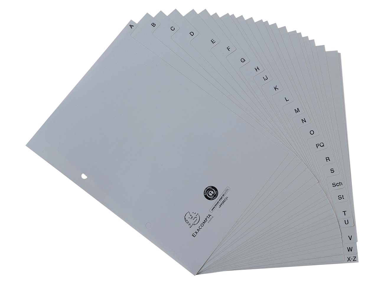25 Exacompta Register, 24 Taben A-Z, 120 µ, DIN A5, grau