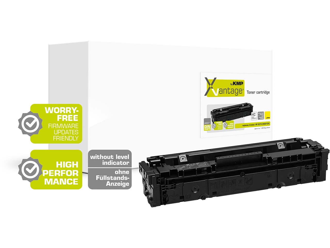 KMP Druckkassette ersetzt hp W2212X, Nr. 207X gelb