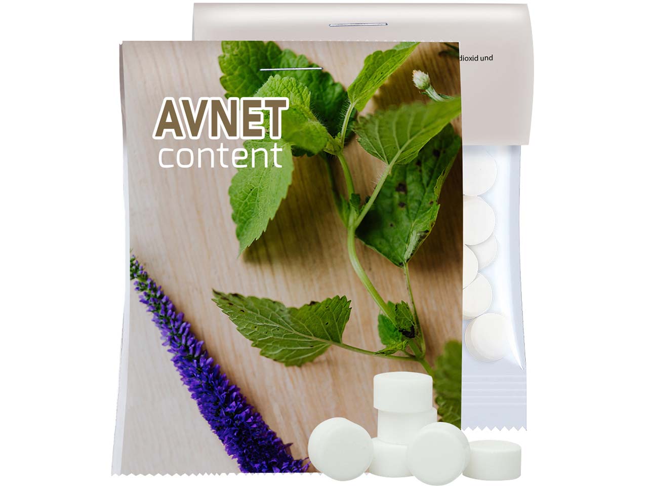 Bio-Pfefferminz Drops inkl. 4-farbigem Aufdruck, 15 g
