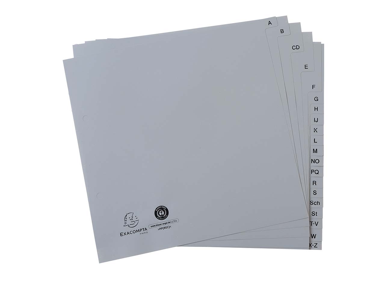 25 Exacompta Register, 2/3, 20 Taben A-Z, 120 µ, grau