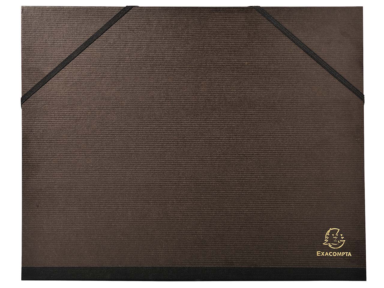 10 Exacompta Zeichenmappen, 1075 g/m², für DIN A4, Gummizug, schwarz