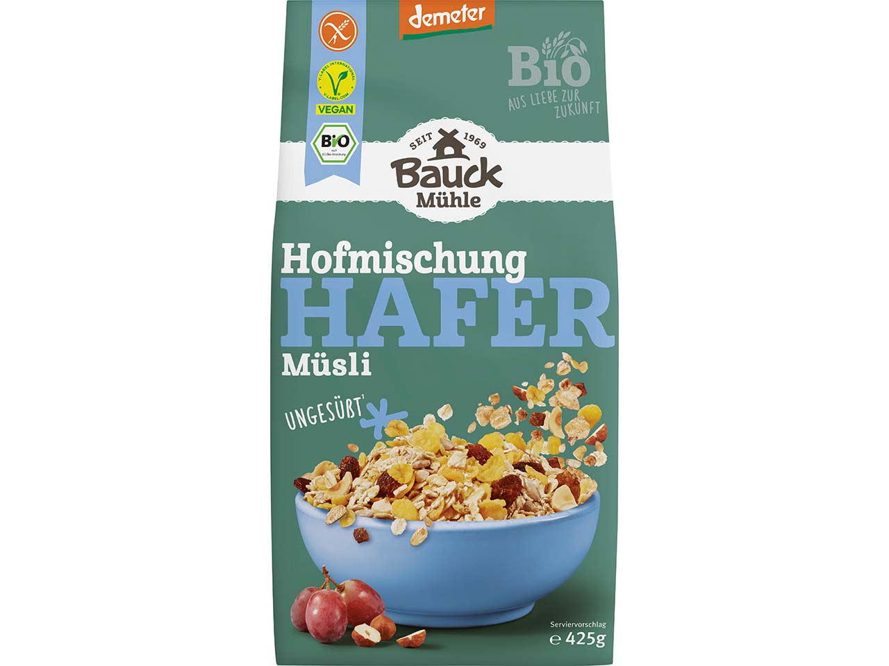 Bauckhof Bio-Hafer-Müsli "Hofmischung", glutenfrei, 425 g