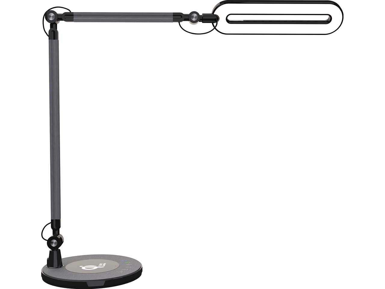 MAUL LED-Tischleuchte "MAULmarino" dimmbar, induktivem Laden, schwarz/silber