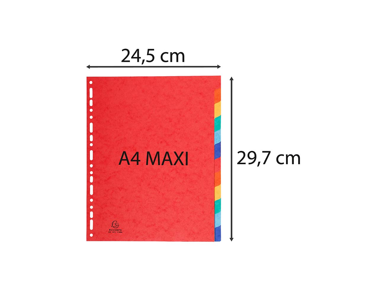 25 Exacompta Register, Colorspan-Karton, 12 Taben neutral, 225 g/m², DIN A4 Maxi, sortiert