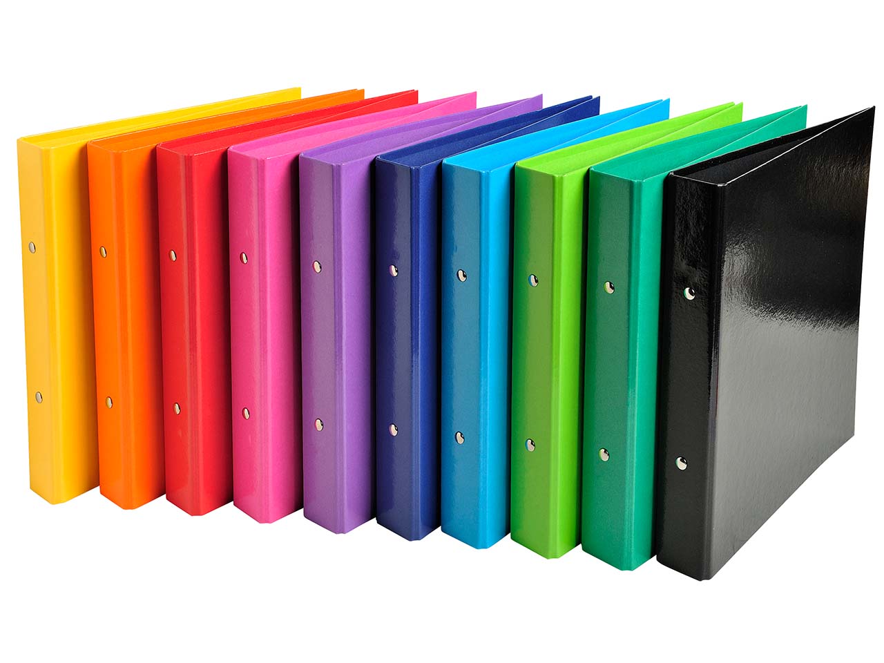 10 Exacompta Ringbücher "Iderama", 230x215 mm für DIN A5, 2 Ringe, sortiert