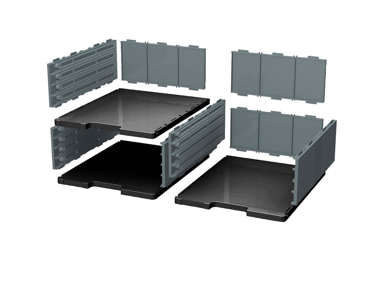 Exacompta Schubladenbox-Basiselemente Modulodoc "ECOBlack", 363x305x135 mm, dunkelgrau