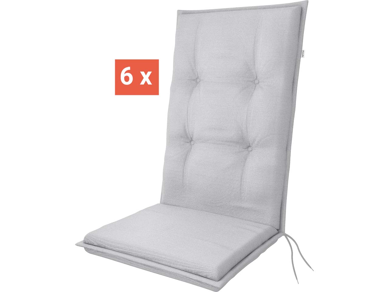 doppler Auflage "STAR" für Hochlehner, 6er-Pack, 119x48x6 cm, Polyester, grau